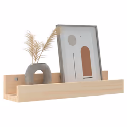 vidaXL 2x Solid Wood Pine Wall Shelves Home Picture Ledge Multi Colours/Sizes - natural, 50 x 12 x 9 cm - Additional view 6