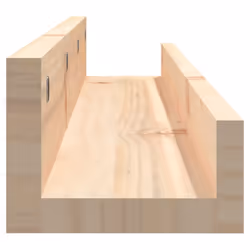 vidaXL 2x Solid Wood Pine Wall Shelves Home Picture Ledge Multi Colours/Sizes - natural, 80 x 12 x 9 cm - Additional view 4