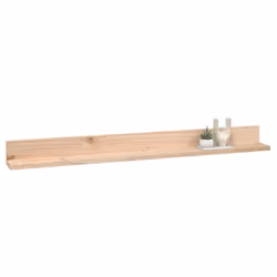 vidaXL 2x Solid Wood Pine Wall Shelves Home Picture Ledge Multi Colours/Sizes - natural, 110 x 11 x 9 cm - Additional view 5