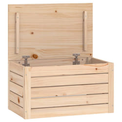 vidaXL Solid Wood Pine Storage Box Storage Chest Tool Box Multi Colours/Sizes - natural, 59.5 x 36.5 x 33 cm