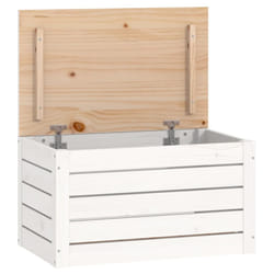 vidaXL Solid Wood Pine Storage Box Storage Chest Tool Box Multi Colours/Sizes - white, 59.5 x 36.5 x 33 cm