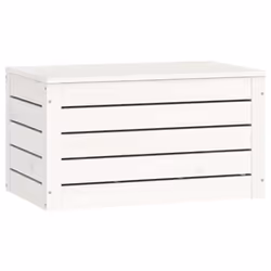 vidaXL Solid Wood Pine Storage Box Storage Chest Tool Box Multi Colours/Sizes - white, 59.5 x 36.5 x 33 cm - Additional view 4