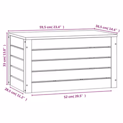 vidaXL Solid Wood Pine Storage Box Storage Chest Tool Box Multi Colours/Sizes - white, 59.5 x 36.5 x 33 cm - Additional view 9