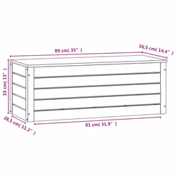 vidaXL Solid Wood Pine Storage Box Storage Chest Tool Box Multi Colours/Sizes - natural, 89 x 36.5 x 33 cm - Additional view 9