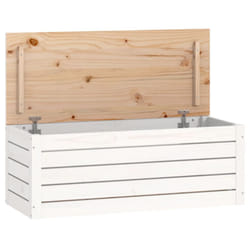 vidaXL Solid Wood Pine Storage Box Storage Chest Tool Box Multi Colours/Sizes - white, 89 x 36.5 x 33 cm