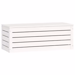 vidaXL Solid Wood Pine Storage Box Storage Chest Tool Box Multi Colours/Sizes - white, 89 x 36.5 x 33 cm - Additional view 4