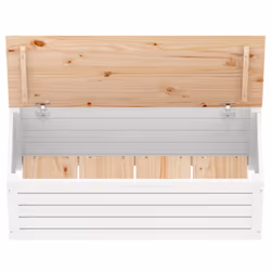 vidaXL Solid Wood Pine Storage Box Storage Chest Tool Box Multi Colours/Sizes - white, 89 x 36.5 x 33 cm - Additional view 7