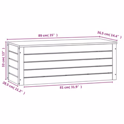 vidaXL Solid Wood Pine Storage Box Storage Chest Tool Box Multi Colours/Sizes - white, 89 x 36.5 x 33 cm - Additional view 9
