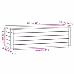 vidaXL Solid Wood Pine Storage Box Storage Chest Tool Box Multi Colours/Sizes - natural, 109 x 36.5 x 33 cm