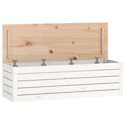 vidaXL Solid Wood Pine Storage Box Storage Chest Tool Box Multi Colours/Sizes - white, 109 x 36.5 x 33 cm