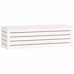 vidaXL Solid Wood Pine Storage Box Storage Chest Tool Box Multi Colours/Sizes - white, 109 x 36.5 x 33 cm - Additional view 4