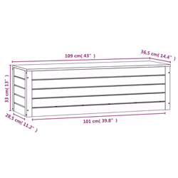 vidaXL Solid Wood Pine Storage Box Storage Chest Tool Box Multi Colours/Sizes - white, 109 x 36.5 x 33 cm - Additional view 9