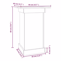 vidaXL Flower Stand Plant Stand Garden Planter Patio Plant Pot Solid Wood Pine - white, 40 x 40 x 60 cm