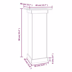 vidaXL Flower Stand Plant Stand Garden Planter Patio Plant Pot Solid Wood Pine - natural, 40 x 40 x 90 cm
