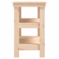 vidaXL Work Bench Wooden Garage Working Table Storage Shelf Solid Wood Pine - natural, 78.5 x 50 x 80 cm - Additional view 5