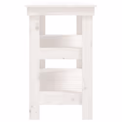 vidaXL Work Bench Wooden Garage Working Table Storage Shelf Solid Wood Pine - white, 110.5 x 50 x 80 cm - Additional view 4