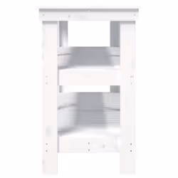 vidaXL Work Bench Wooden Garage Working Table Storage Shelf Solid Wood Pine - white, 142.5 x 50 x 80 cm - Additional view 5