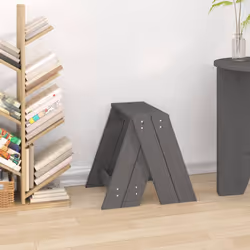 vidaXL 2x Solid Wood Pine Stools Bar Chair Counter Stool Multi Colours/Sizes - grey, 40 x 40 x 45 cm - Additional view 2