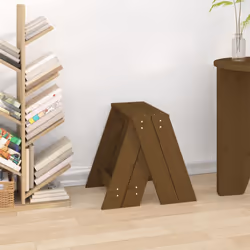 vidaXL 2x Solid Wood Pine Stools Bar Chair Counter Stool Multi Colours/Sizes - honey brown, 40 x 40 x 45 cm - Additional view 2