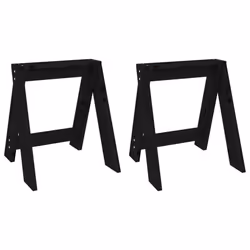 vidaXL 2x Solid Wood Pine Stools Bar Chair Counter Stool Multi Colours/Sizes - black, 40 x 40 x 45 cm