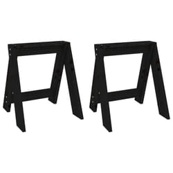 vidaXL 2x Solid Wood Pine Stools Bar Chair Counter Stool Multi Colours/Sizes - black, 40 x 40 x 45 cm