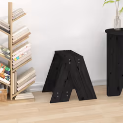vidaXL 2x Solid Wood Pine Stools Bar Chair Counter Stool Multi Colours/Sizes - black, 40 x 40 x 45 cm
