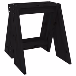 vidaXL 2x Solid Wood Pine Stools Bar Chair Counter Stool Multi Colours/Sizes - black, 40 x 40 x 45 cm - Additional view 4