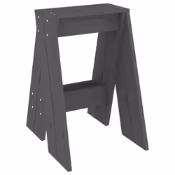 vidaXL 2x Solid Wood Pine Stools Bar Chair Counter Stool Multi Colours/Sizes - grey, 40 x 40 x 60 cm - Additional view 4