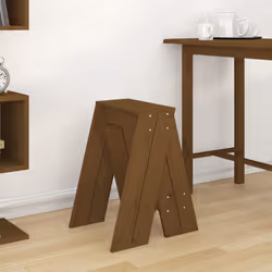 vidaXL 2x Solid Wood Pine Stools Bar Chair Counter Stool Multi Colours/Sizes - honey brown, 40 x 40 x 60 cm - Additional view 2