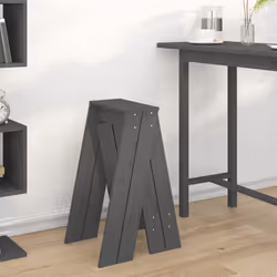 vidaXL 2x Solid Wood Pine Stools Bar Chair Counter Stool Multi Colours/Sizes - grey, 40 x 40 x 75 cm - Additional view 2