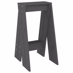 vidaXL 2x Solid Wood Pine Stools Bar Chair Counter Stool Multi Colours/Sizes - grey, 40 x 40 x 75 cm - Additional view 4