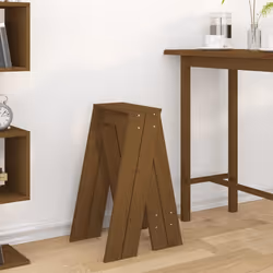 vidaXL 2x Solid Wood Pine Stools Bar Chair Counter Stool Multi Colours/Sizes - honey brown, 40 x 40 x 75 cm - Additional view 2