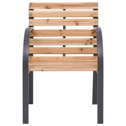 vidaXL 2x Solid Wood Fir Garden Chairs Outdoor Seating Chair Balcony Armchair