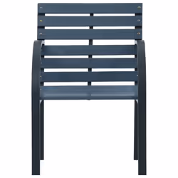 vidaXL Garden Chairs Seat 2 pcs Grey Solid Wood Fir and Powder-coated Steel