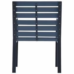 vidaXL Garden Chairs Seat 2 pcs Grey Solid Wood Fir and Powder-coated Steel - Additional view 4