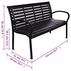 VidaXL 319578 outdoor bench Wood, Steel - Additional view 5