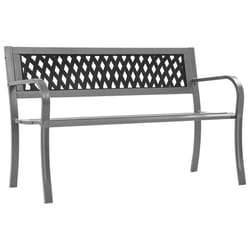 vidaXL Garden Bench Black 120 cm Steel Park Porch Patio Outdoor Bench Seat