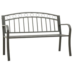 vidaXL Garden Bench Outdoor Bench Seat Patio Park Balcony Bench Chair Steel - grey
