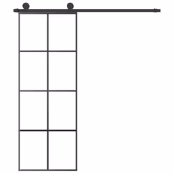 vidaXL Sliding Door with Hardware Set Multi Sizes 3 Horizontal Bars/4x2 Grids - 4x2 grids, 76 x 205 cm - Additional view 4