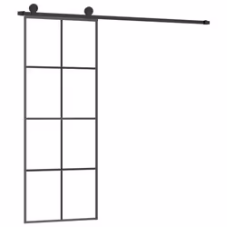vidaXL Sliding Door with Hardware Set Multi Sizes 3 Horizontal Bars/4x2 Grids - 4x2 grids, 76 x 205 cm