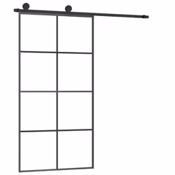vidaXL Sliding Door with Hardware Set Multi Sizes 3 Horizontal Bars/4x2 Grids - 4x2 grids, 102.5 x 205 cm
