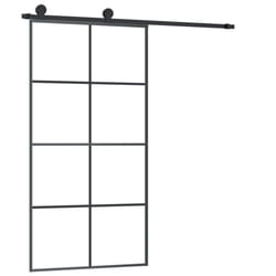 vidaXL Sliding Door with Hardware Set Multi Sizes 3 Horizontal Bars/4x2 Grids - 4x2 grids, 102.5 x 205 cm