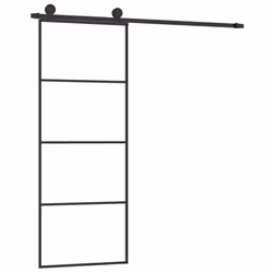 vidaXL Sliding Door with Hardware Set Multi Sizes 3 Horizontal Bars/4x2 Grids - 3 horizontal bars, 76 x 205 cm