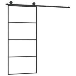 vidaXL Sliding Door with Hardware Set Multi Sizes 3 Horizontal Bars/4x2 Grids - 3 horizontal bars, 90 x 205 cm