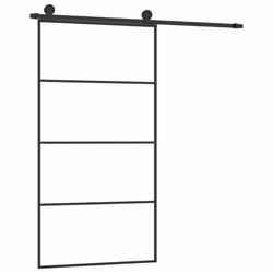 vidaXL Sliding Door with Hardware Set Multi Sizes 3 Horizontal Bars/4x2 Grids - 3 horizontal bars, 102.5 x 205 cm