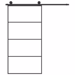 vidaXL Sliding Door with Hardware Set Multi Sizes 3 Horizontal Bars/4x2 Grids - 3 horizontal bars, 102.5 x 205 cm