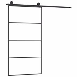 vidaXL Sliding Door with Hardware Set Multi Sizes 3 Horizontal Bars/4x2 Grids - 3 horizontal bars, 102.5 x 205 cm