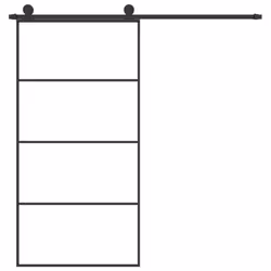 vidaXL Sliding Door with Hardware Set Multi Sizes 3 Horizontal Bars/4x2 Grids - 3 horizontal bars, 102.5 x 205 cm