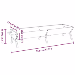 vidaXL BBQ Tray Silver Stainless Steel Drip Tray 118x42x30.5 cm/158x42x31 cm - 158 x 42 x 31 cm