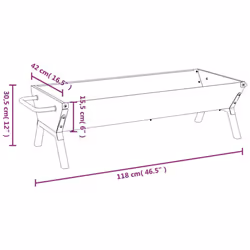 vidaXL BBQ Tray Silver Stainless Steel Drip Tray 118x42x30.5 cm/158x42x31 cm - 118 x 42 x 30.5 cm